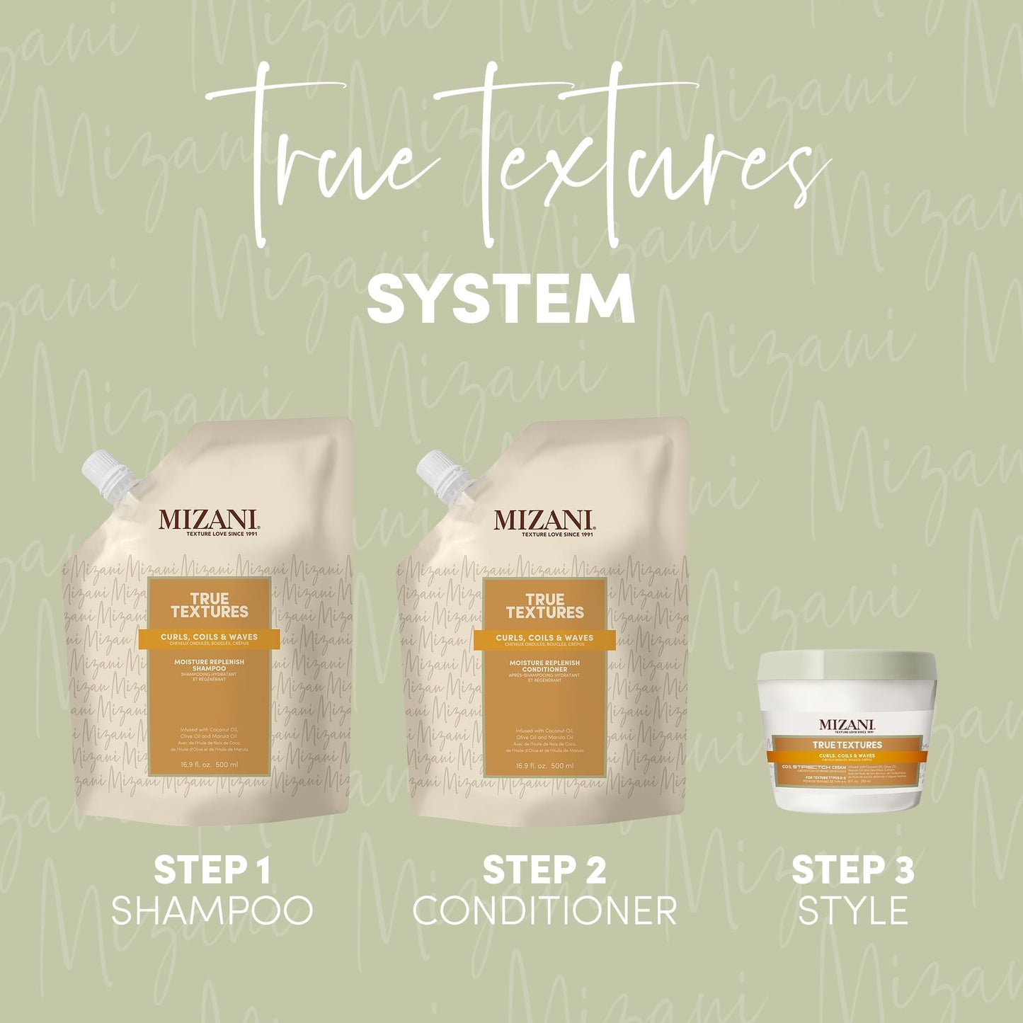 Mizani True Textures Cream Cleansing Conditioner, With Coconut Oil, Paraben & Sulfate-Free. For Curly Hair