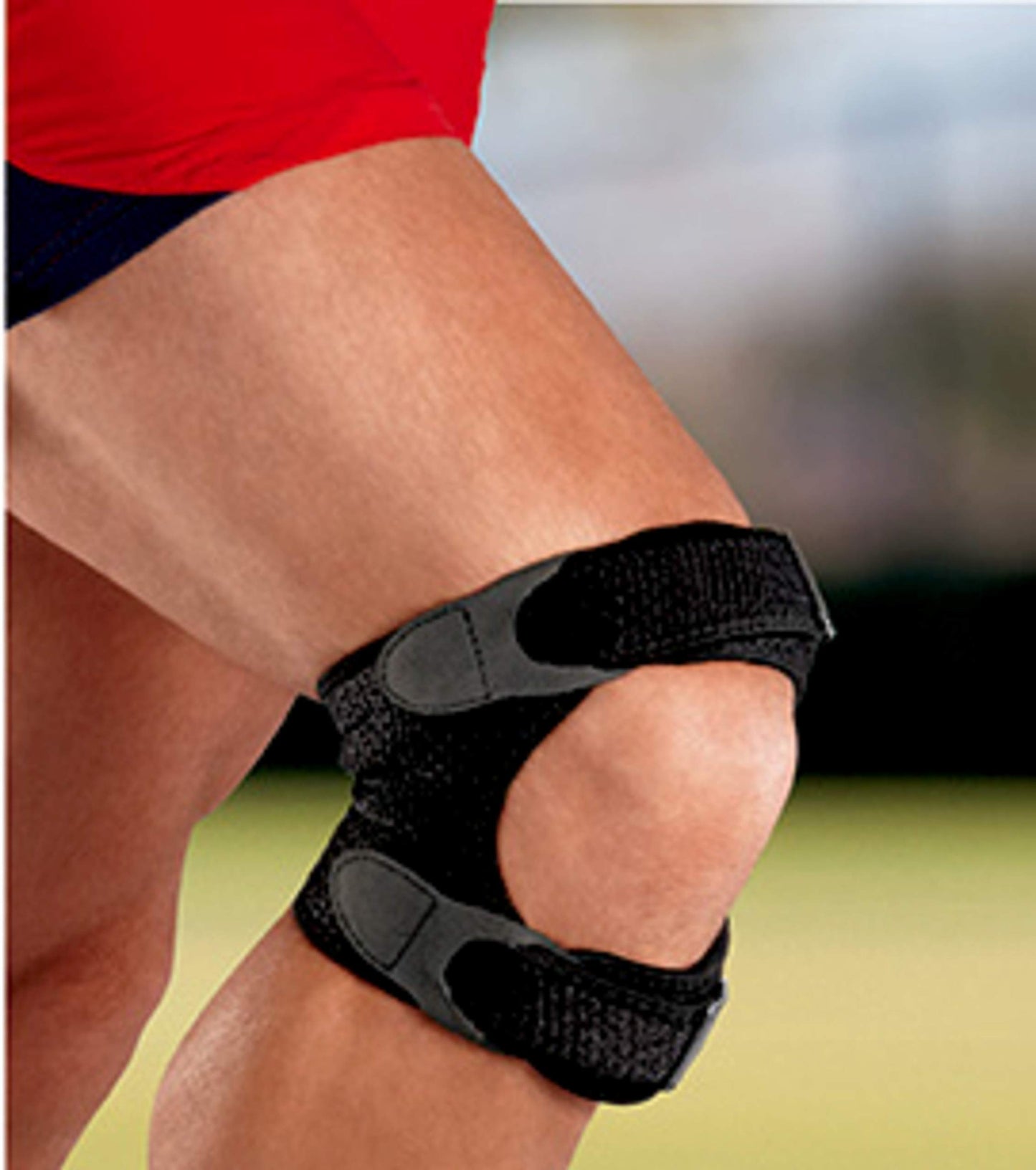 ACE Dual Strap Knee Support Soothing Gel Pads Deliver Targeted Pressure on Your Sore Tendons, Adjustable, Black, 1 Pack