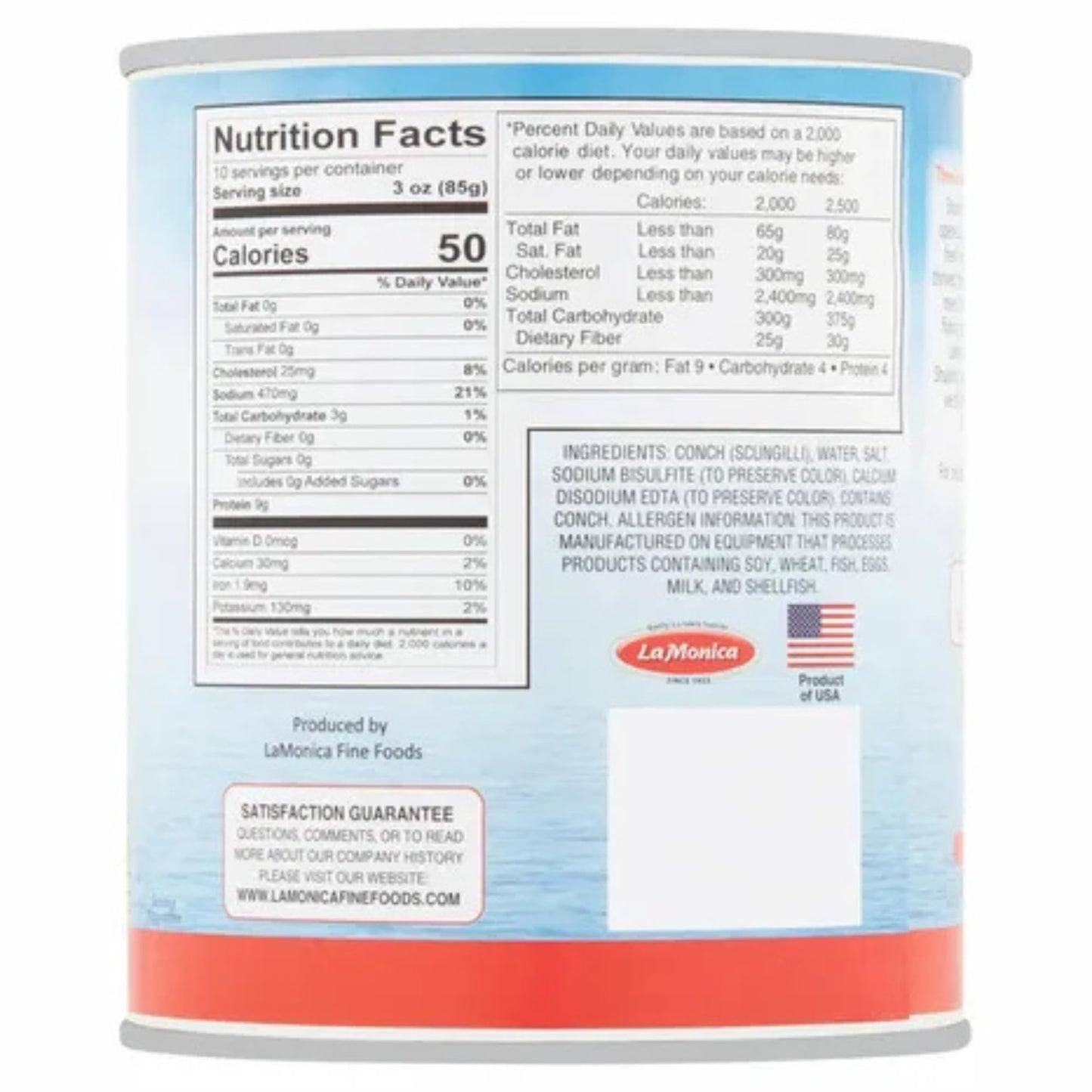 LaMonica Original Scungilli – 29 oz Can | Premium Conch Meat | Ready to Eat | Perfect for Salads, Pasta & Seafood Dishes
