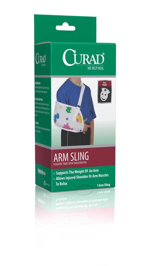 Medline Pediatric Arm Sling, Adjustable Shoulder Strap with Foam Pad, 5.5 Inches x 13 Inches, Small, Child Size with Fun Pediatric Print, Each