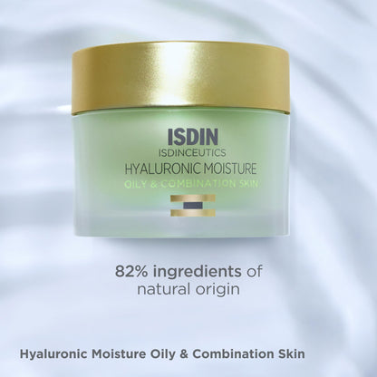 ISDIN Hyaluronic Moisture Oily & Combination Skin Mattifying Daily Face Moisturizer with Hyaluronic Acid 1.76 OZ (Cream)