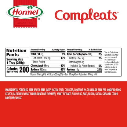HORMEL COMPLEATS Beef Pot Roast Microwave Tray, 9 Ounces (Pack of 6)