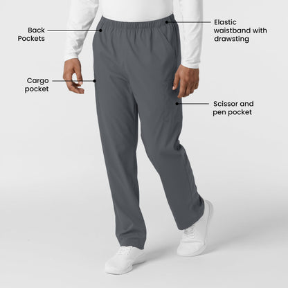 Wink Scrubs Unisex, Boundless, Straight-Leg Pants with Tuck-in Drawstring and 6 Pockets, Pewter, S Tall