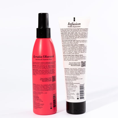 Keratin Complex - Blow Dry Essential Kit - Keratin Obsessed, 5 fl oz + Infusion Keratin Replenisher, 4 fl oz