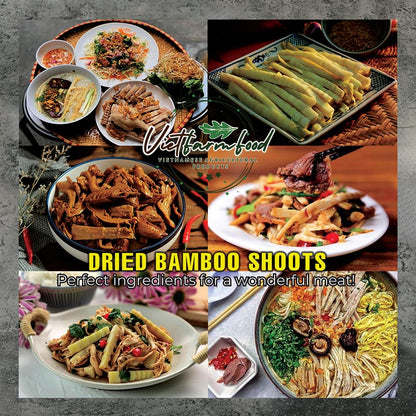DRIED FOREST BAMBOO SHOOT 5.29 Oz (150g) VIETFARMFOOD: Dried agricultural product with pure natural flavor. Used as cooking ingredients to prepare delicious, nutritious dishes, suitable for vegetarian