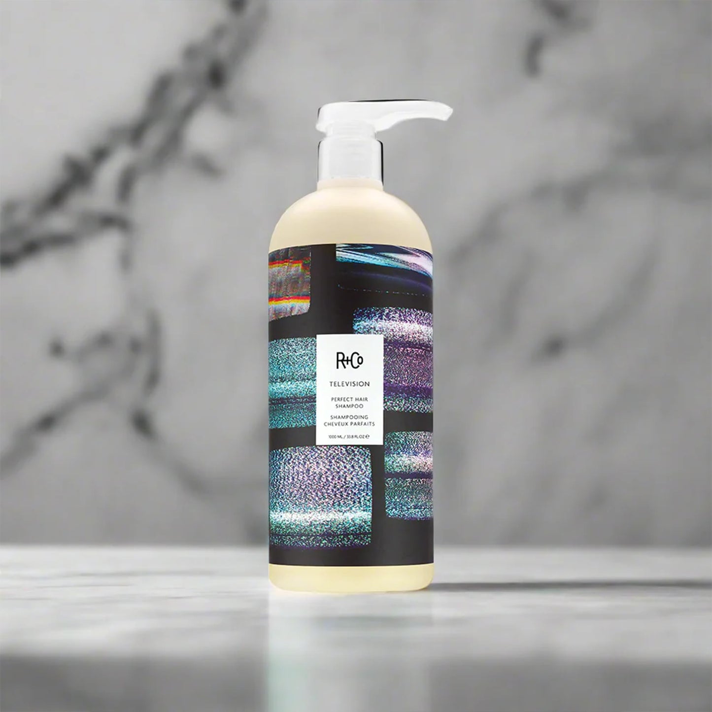 R+Co TELEVISION Perfect Hair Shampoo – Retail Liter Hydrating & Smoothing Hair Cleanser, Adds Shine & Softness, All Hair Types
