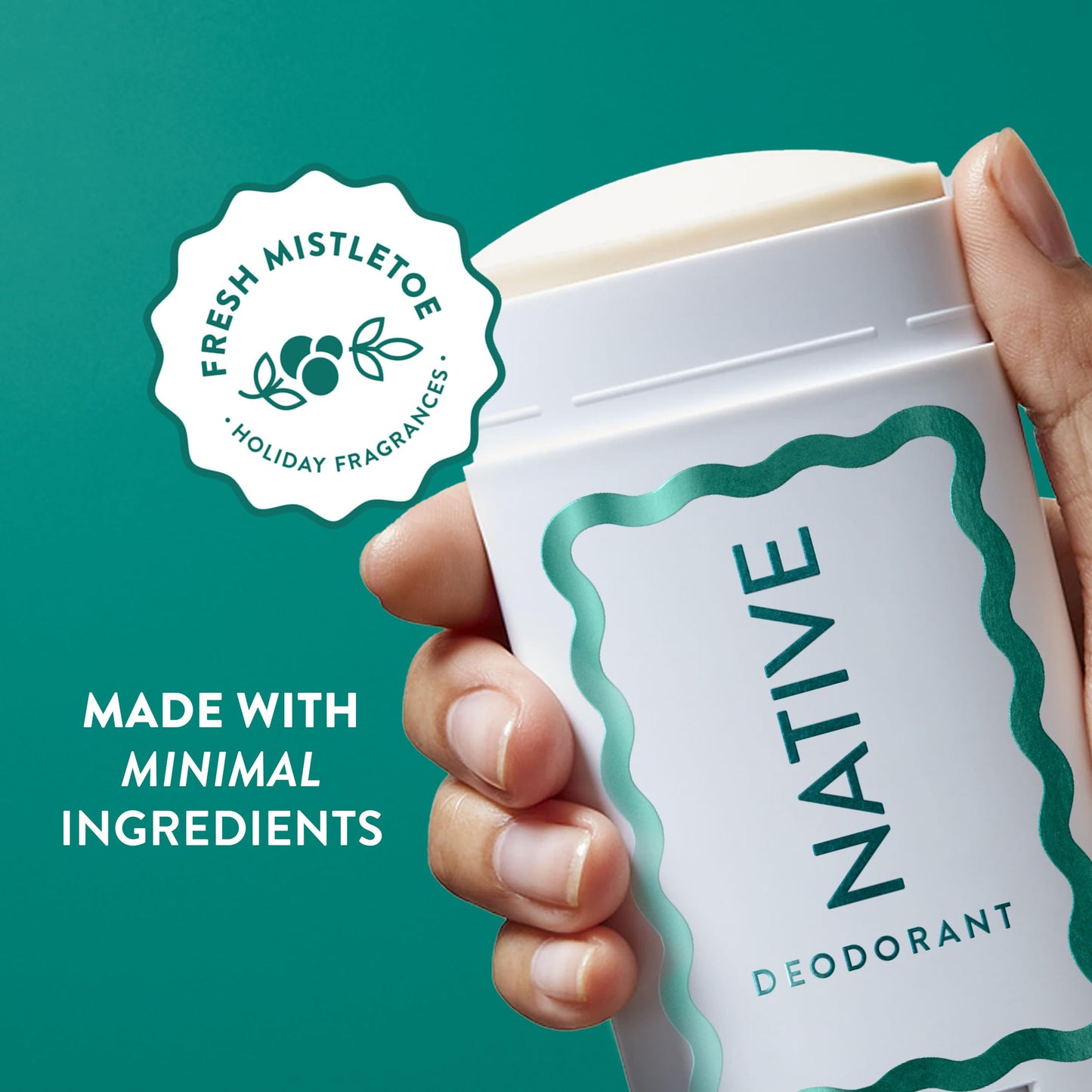 Native Deodorant, Holiday Edition, Fresh Mistletoe Scent, Contains Naturally Derived Ingredients, 72 Hour Odor Control | Deodorant for Women and Men, Aluminum Free with Baking Soda