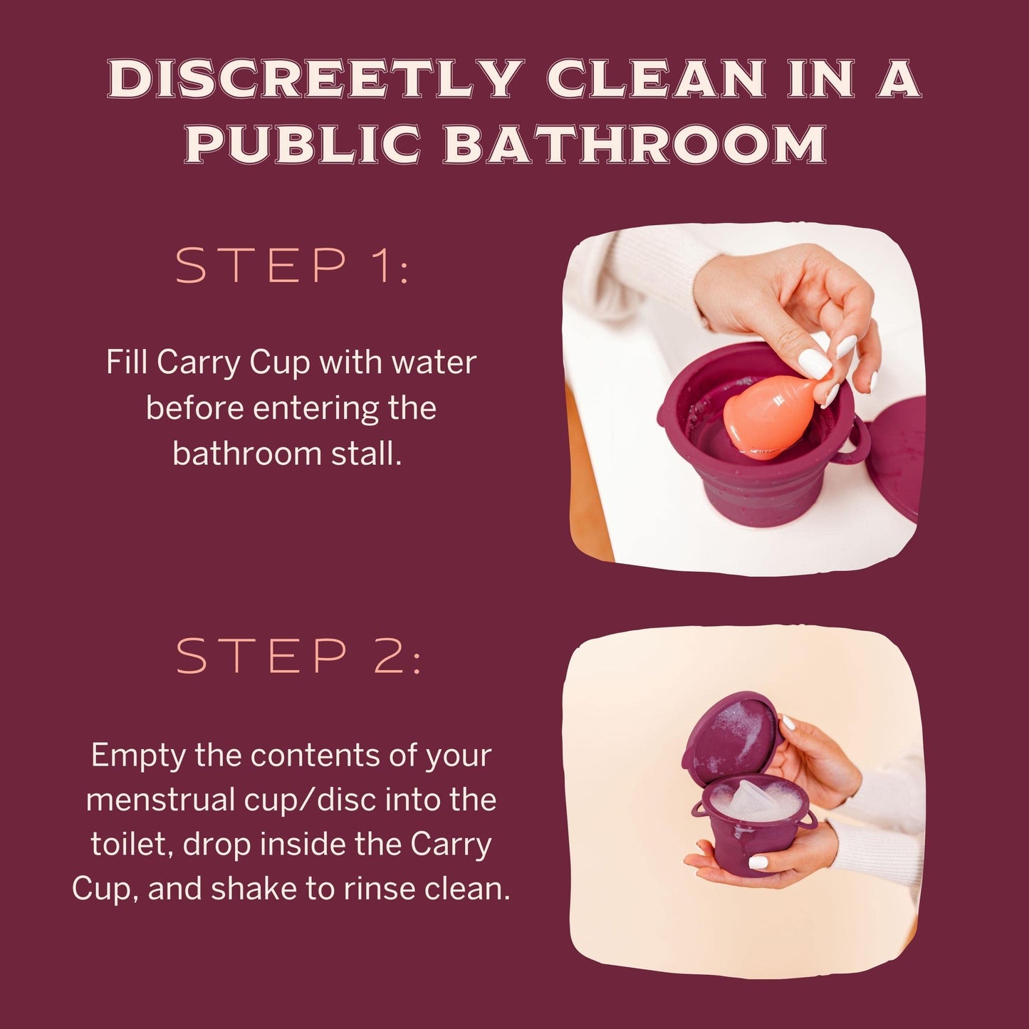 Pixie Menstrual Cup Compact Sterilizer for Feminine Care - Good for Public Restrooms, Camping or Dorms - Collapsible Cleaner Container for Your Menstrual Disc & Period Cup - Microwavable - Reusable