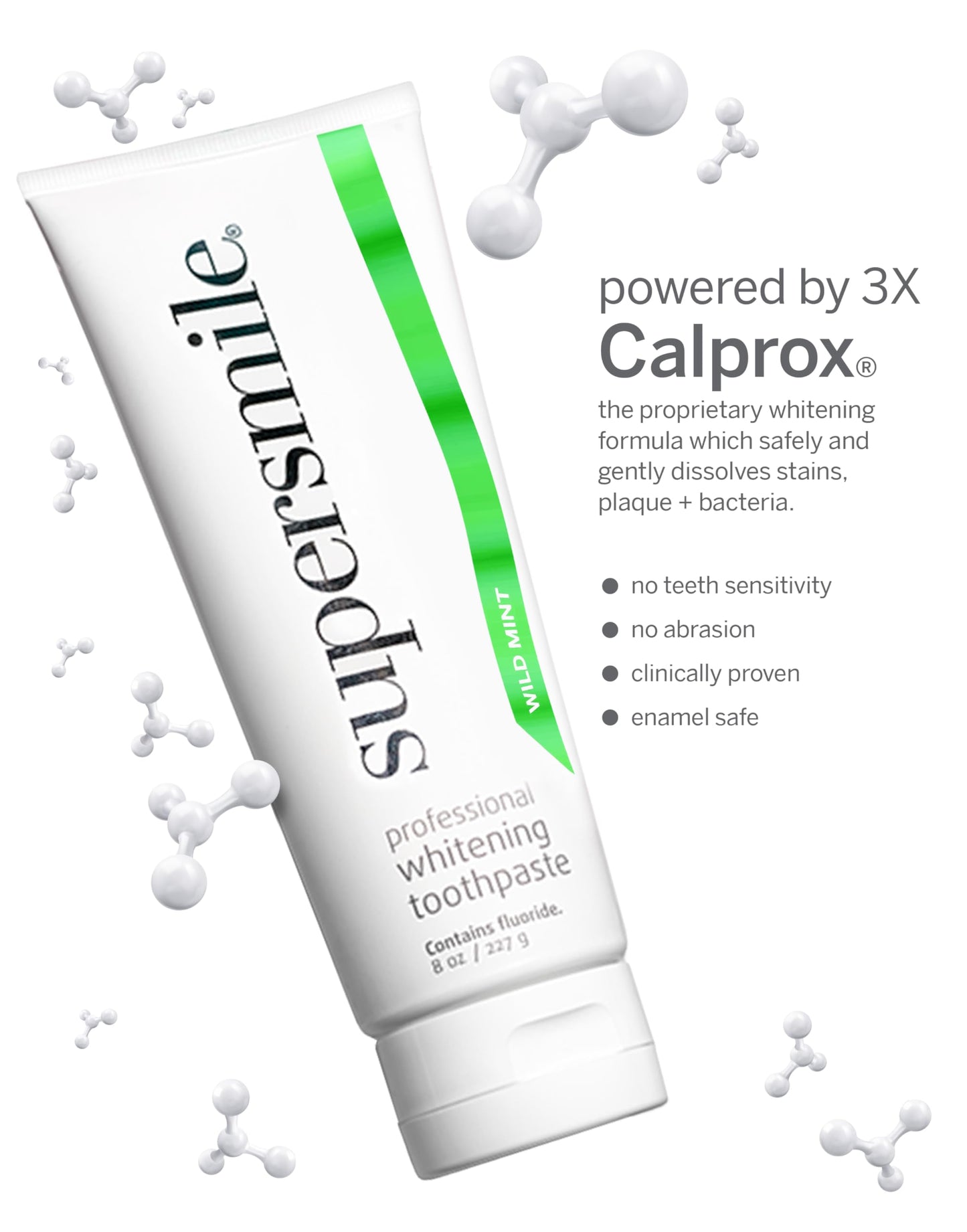Supersmile Whitening Toothpaste - Wild Mint Flavor - Pack of 2-8oz Tubes