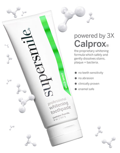 Supersmile Whitening Toothpaste - Wild Mint Flavor - Pack of 2-8oz Tubes