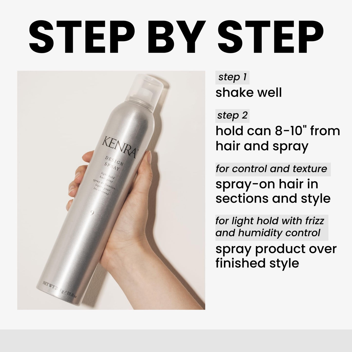 Kenra Design Spray 9 | Light Hold Hairspray | Tames Frizz & Flyaways | Lightweight, Brushable Formula | All Hair Types