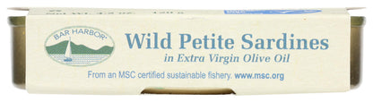 Bar Harbor Wild Petite Sardines in Extra Virgin Olive Oil, 4.2 oz – Wild Caught, Hand-Packed