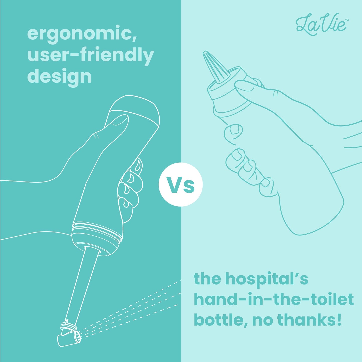LaVie Peri Bottle for Postpartum Care, Portable Bidet, Upside Down Spray Bottle for Relief, Tears, and Hemorrhoids After Birth, Postpartum Essential