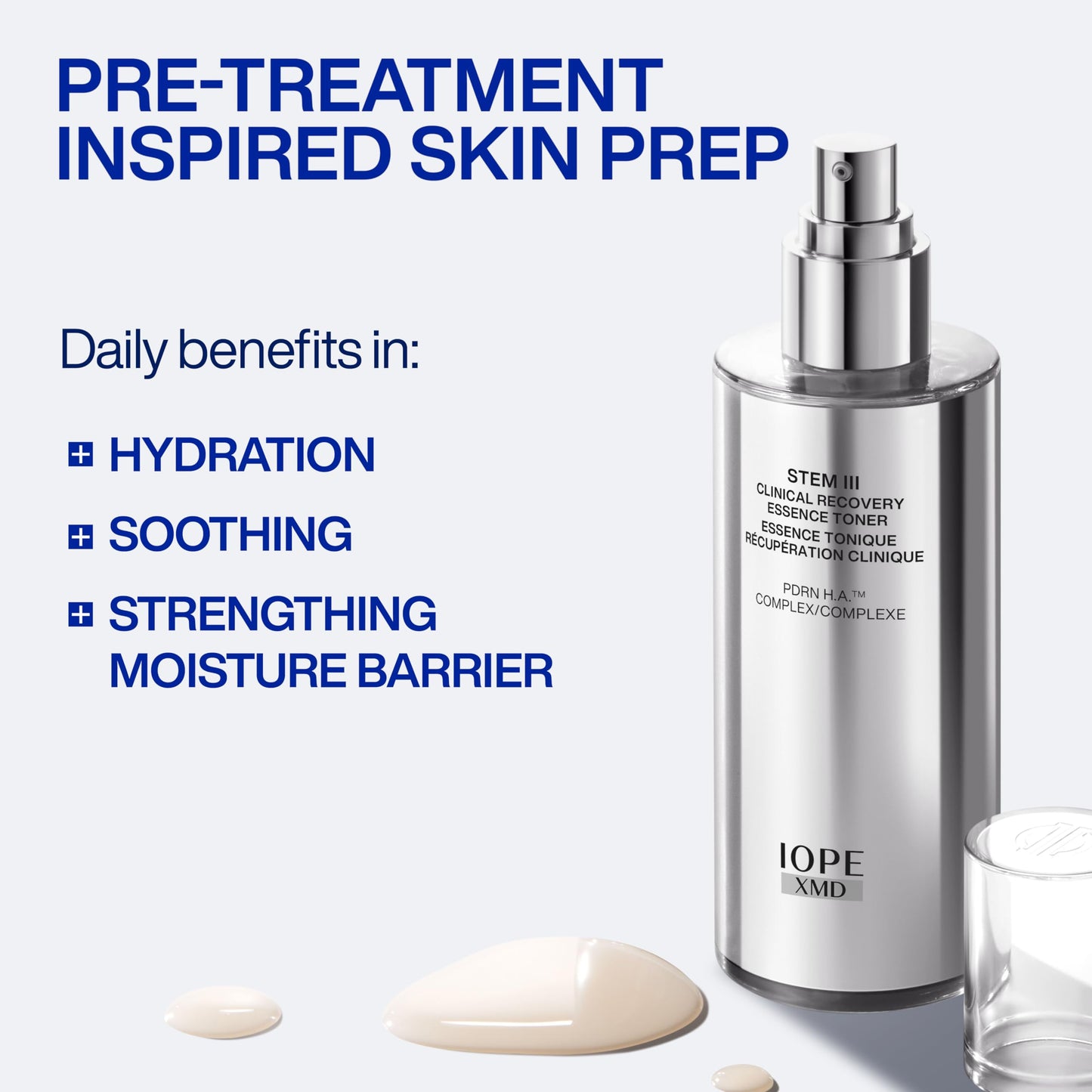 IOPE XMD Stem III Clinical Recovery Essence Toner - Hydrating & Soothing Face Prep - Pre-Treatment Inspired Formula to Balance and Calm Skin - With PDRN and Hyaluronic Acid - 5.07 fl. oz.