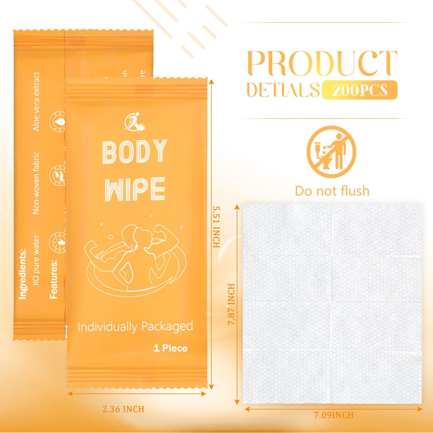 Timgle 200 Pcs Acidified Travel Deodorant Wipes for Women & Men Variety Pack Mini Hypoallergenic Face and Body Wipes Disposable Individually Wrapped Cleansing for Travel Gym