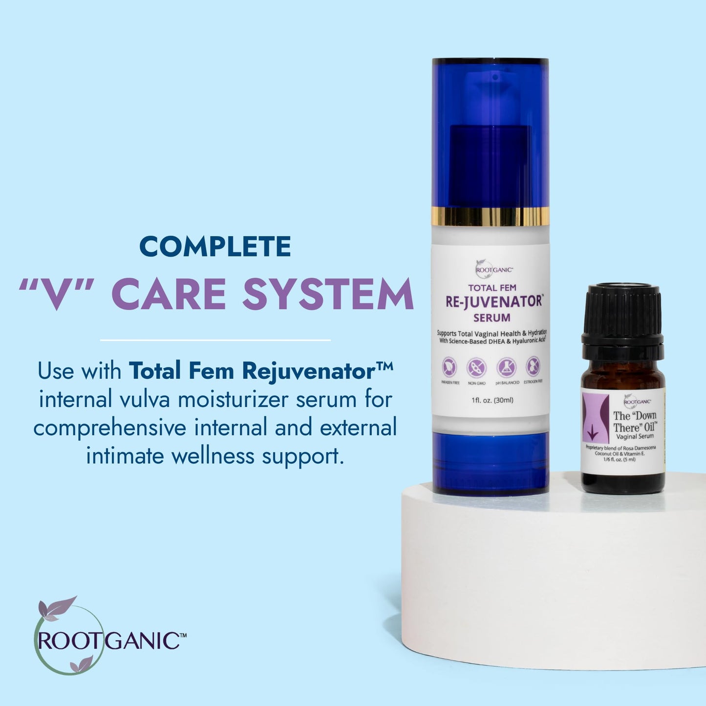Down There Oil - External Intimate V Support for Dryness, Moisturization, Comfort and Confidence - Great for Daily Use - Estrogen-Free Intimate Oil for Feminine Care - 5 ml