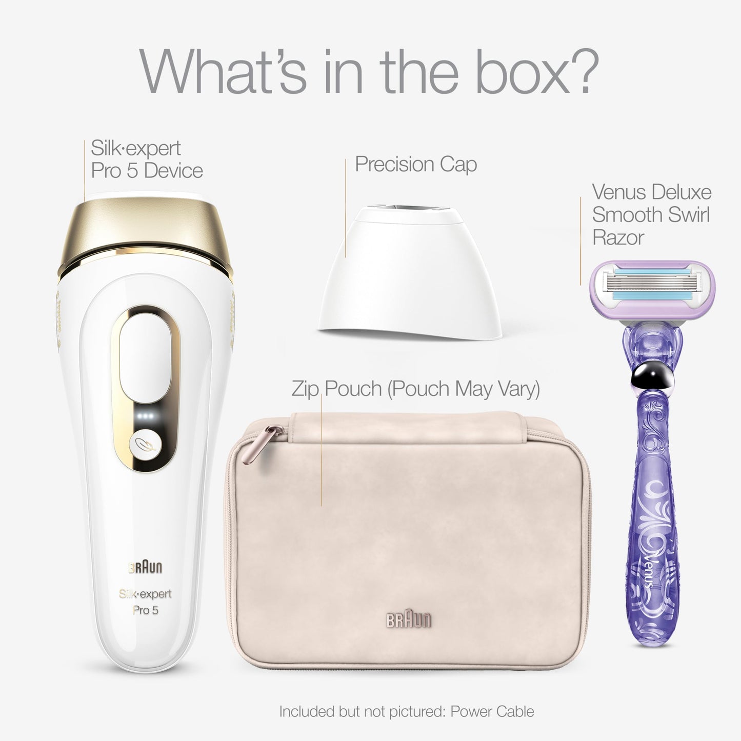 Braun IPL, Silk·Expert Pro 5, IPL Hair Removal for Women and Men, Permanent Laser Hair Reduction At-Home, 2 Heads, Pouch, IPL5137