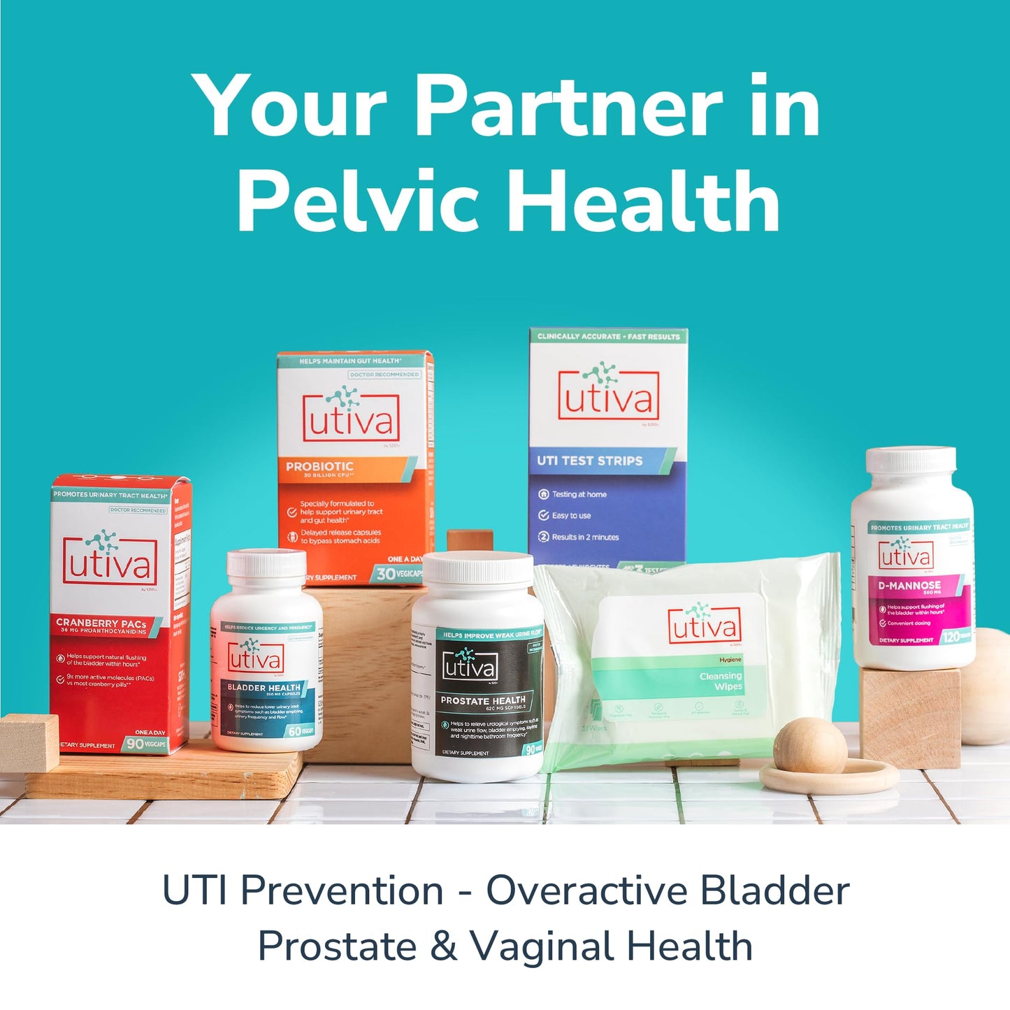 Szio+ Utiva Boric Acid Suppositories for Women - pH Balance - Feminine Care - 600mg Boric Acid to Lower pH and Support Vaginal Health, BV Treatment for Women, 30 Vaginal Suppositories