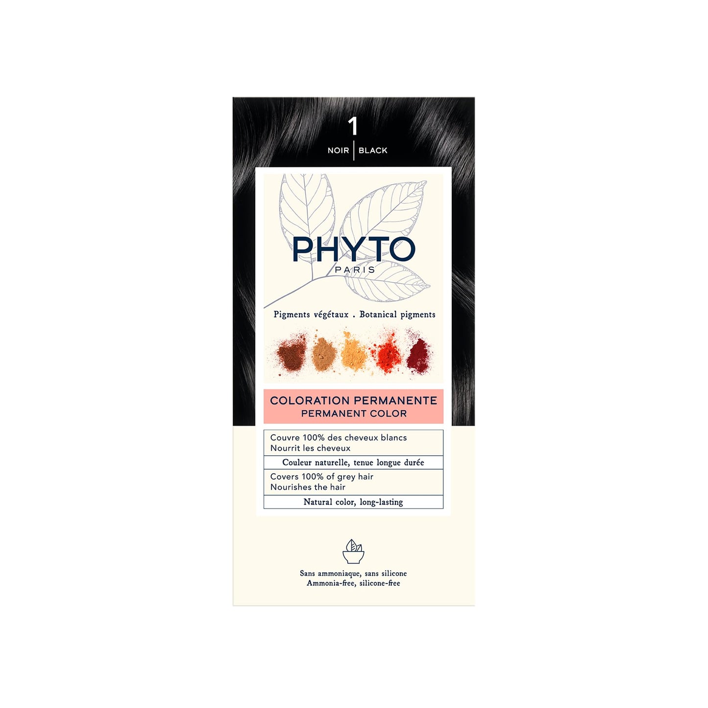 PHYTO Phytocolor Permanent Hair Color with Botanical Pigments, 100% Grey Hair Coverage, Ammonia-free, PPD-free, Resorcin-free, 0.42 oz