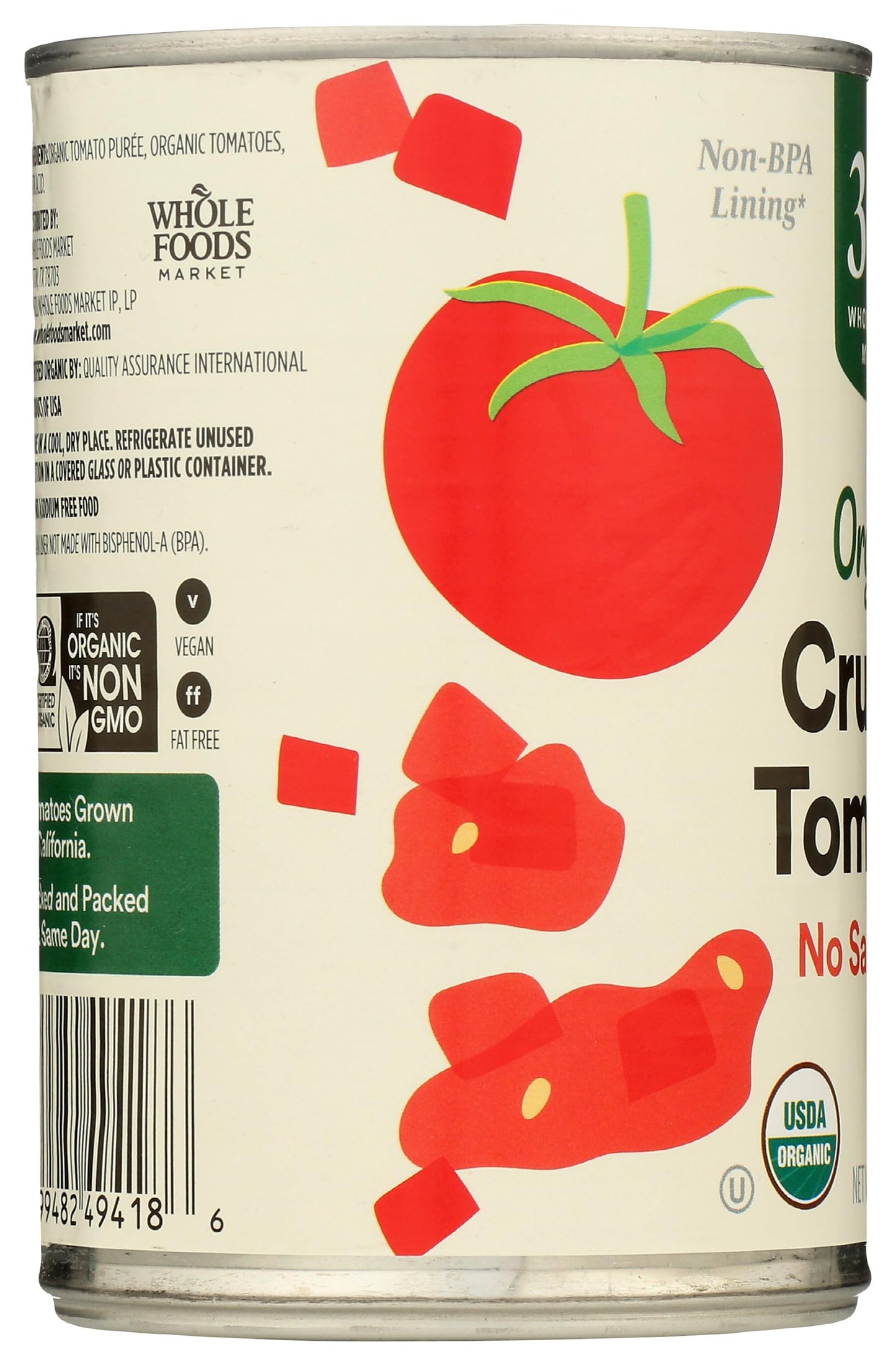 365 by Whole Foods Market, Organic Crushed Tomatoes, No Salt Added, 15 Ounce