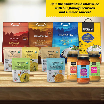 Khazana Authentic Lemon Ready To Heat Basmati Rice (Pack of 6, 8.8oz) | Non-GMO, Vegan, Gluten Free & Kosher | Aromatic & Flavorful Organic Grain From India | Microwavable Instant Rice in 90 Seconds!
