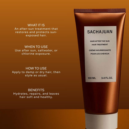 SACHAJUAN Hair After The Sun | Leave-In Treatment to Replenish Moisture & Shine | Helps Reduce Dryness from Sun, Saltwater & Chlorine | Lightweight Conditioning Care | Vegan | 3.4 oz