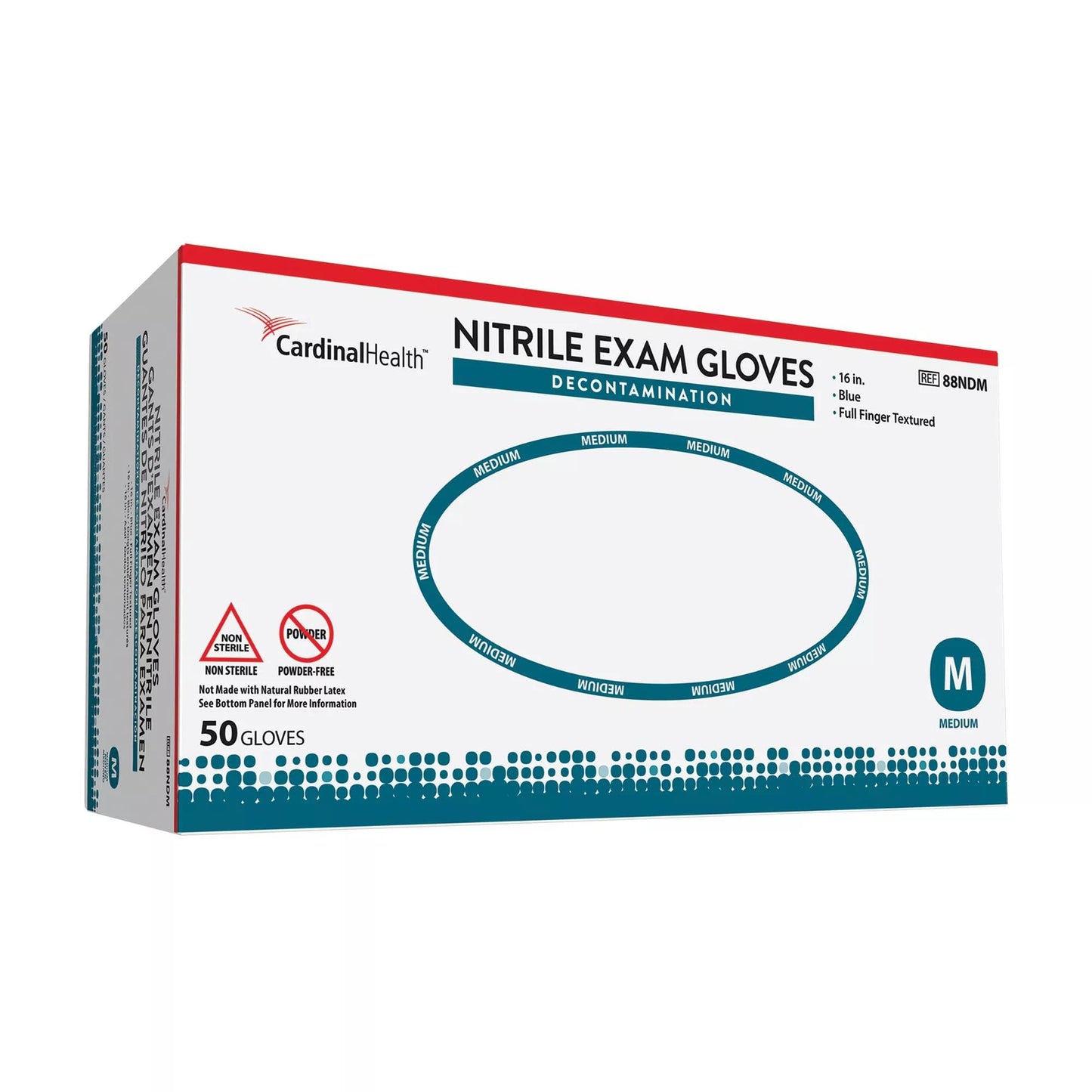 Cardinal Health™ Decontamination Nitrile Exam Gloves Blue, SM, Box of 50 gloves