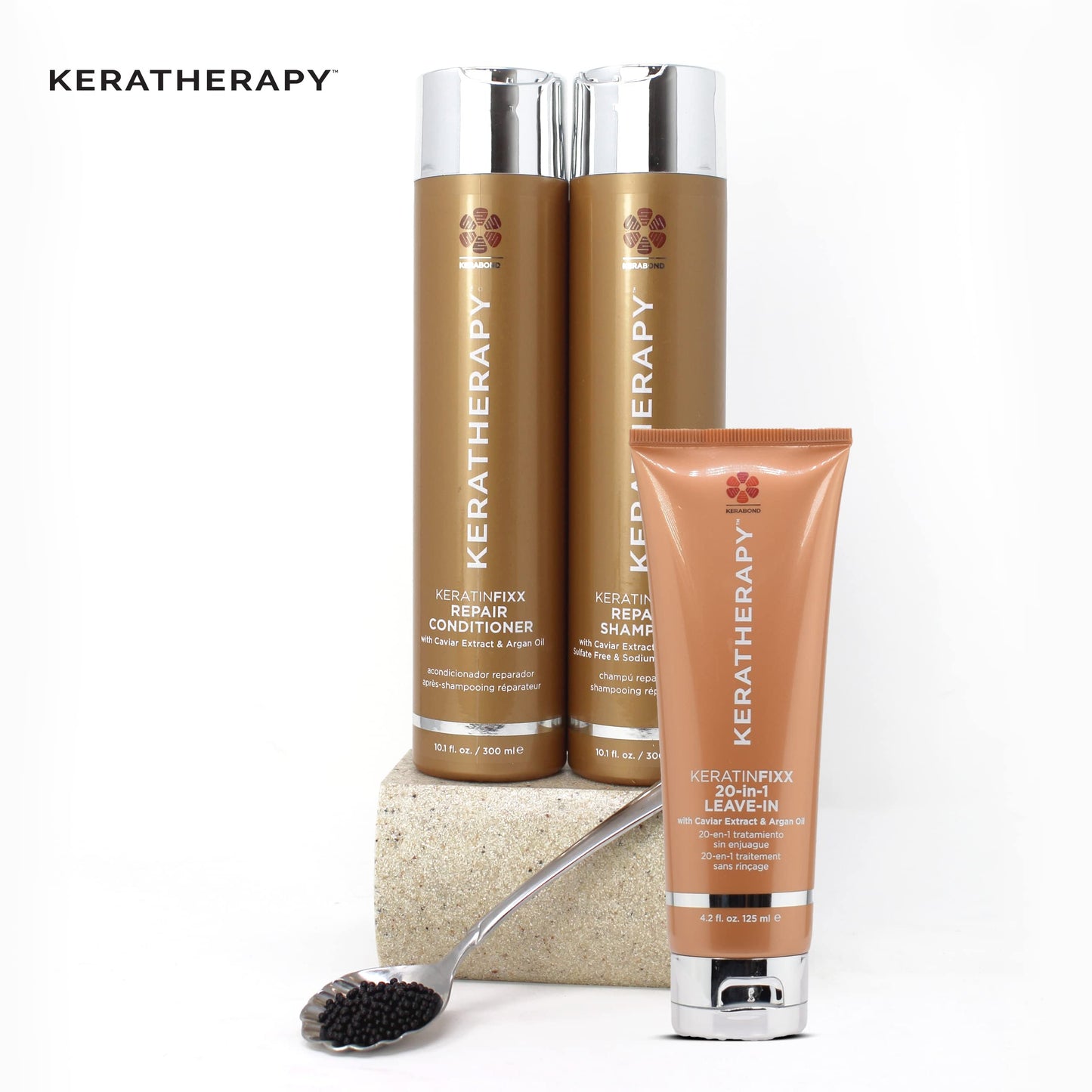 KERATHERAPY Keratin Infused KeratinFIXX Repair Shampoo, 33.8 fl. oz., 1000 ml - Repair Shampoo for Dry, Damaged or Frizzy Hair with Caviar Extract, Argan Oil & Kerabond Technology to Repair Breakage