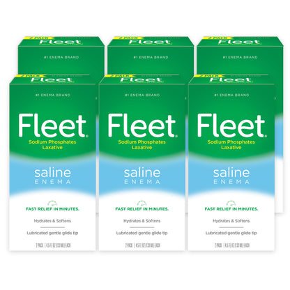 Fleet Laxative Saline Enemas for Constipation Relief for Adults, Fast and Effective, 2 Bottles per Pack, 4.5 Fl Oz Each, Pack of 6