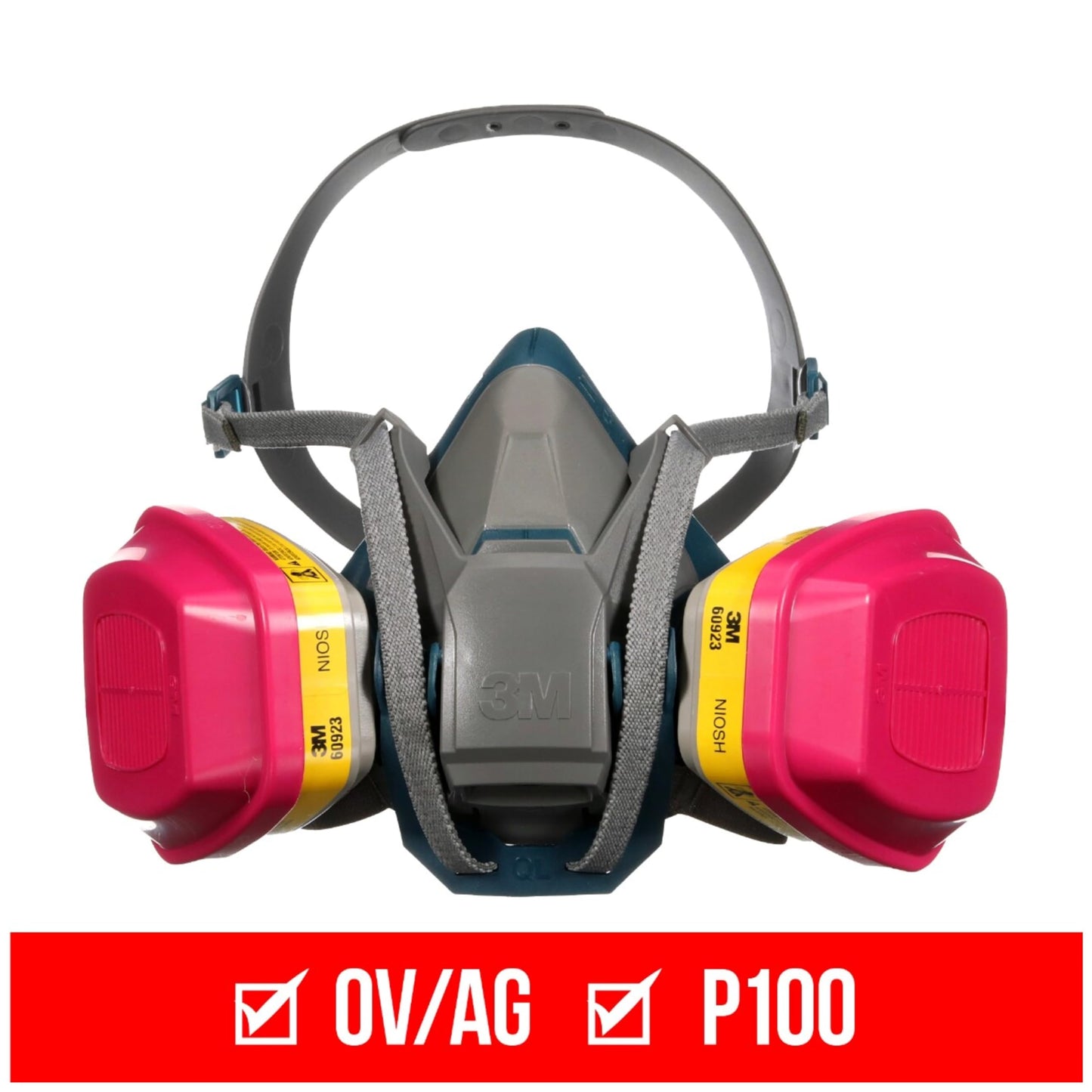 3M - 65023QLHA1-C Pro MultiPurpose Respirator with Quick Latch, Medium