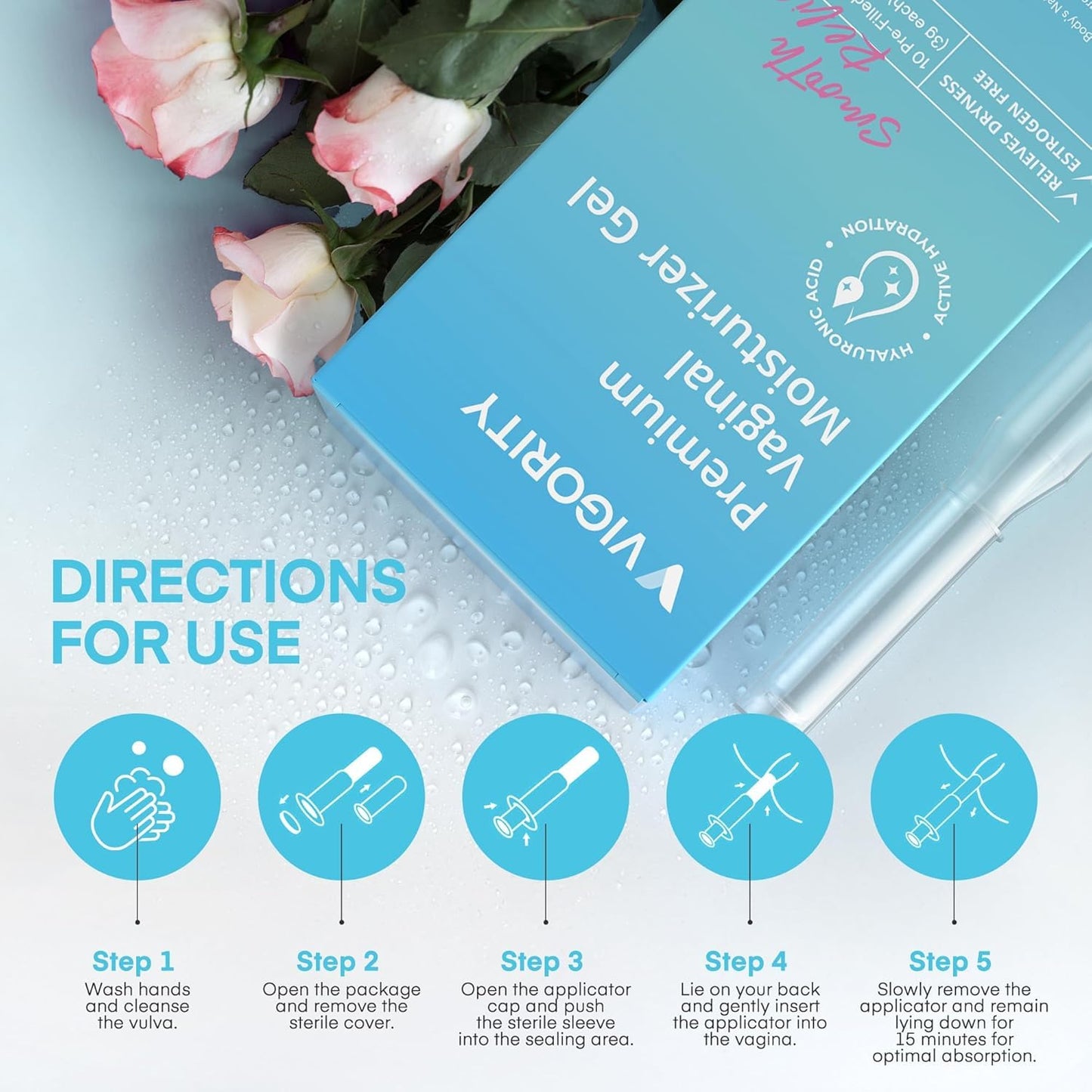 Vigority Vaginal Moisturizer Gel: Long Lasting Relief for Vaginal Dryness, Irritation & Intimate Discomfort with Hyaluronic Acid & Vitamin E – Hormone-Free Feminine Care – 10 Pre-Filled Applicators