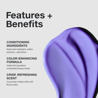 Paul Mitchell Platinum Blonde Violet Conditioner, Banishes Brass + Brightens, Ideal for Light to Medium Blonde, Silver, Gray or White Hair