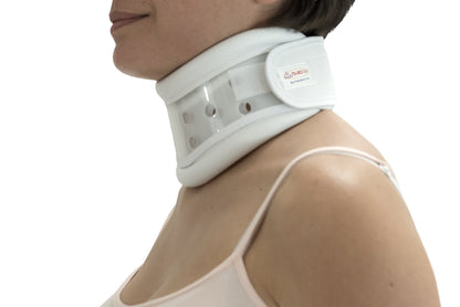 ITA-MED Rigid Plastic Neck Brace - Adjustable Cervical Collar for Men & Women, White (XL)