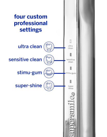 Supersmile Zina45™ Sonic Pulse Toothbrush – Angled Brush with polishing Head for Advanced Cleaning – for Visibly Whiter Teeth and Healthier Gums