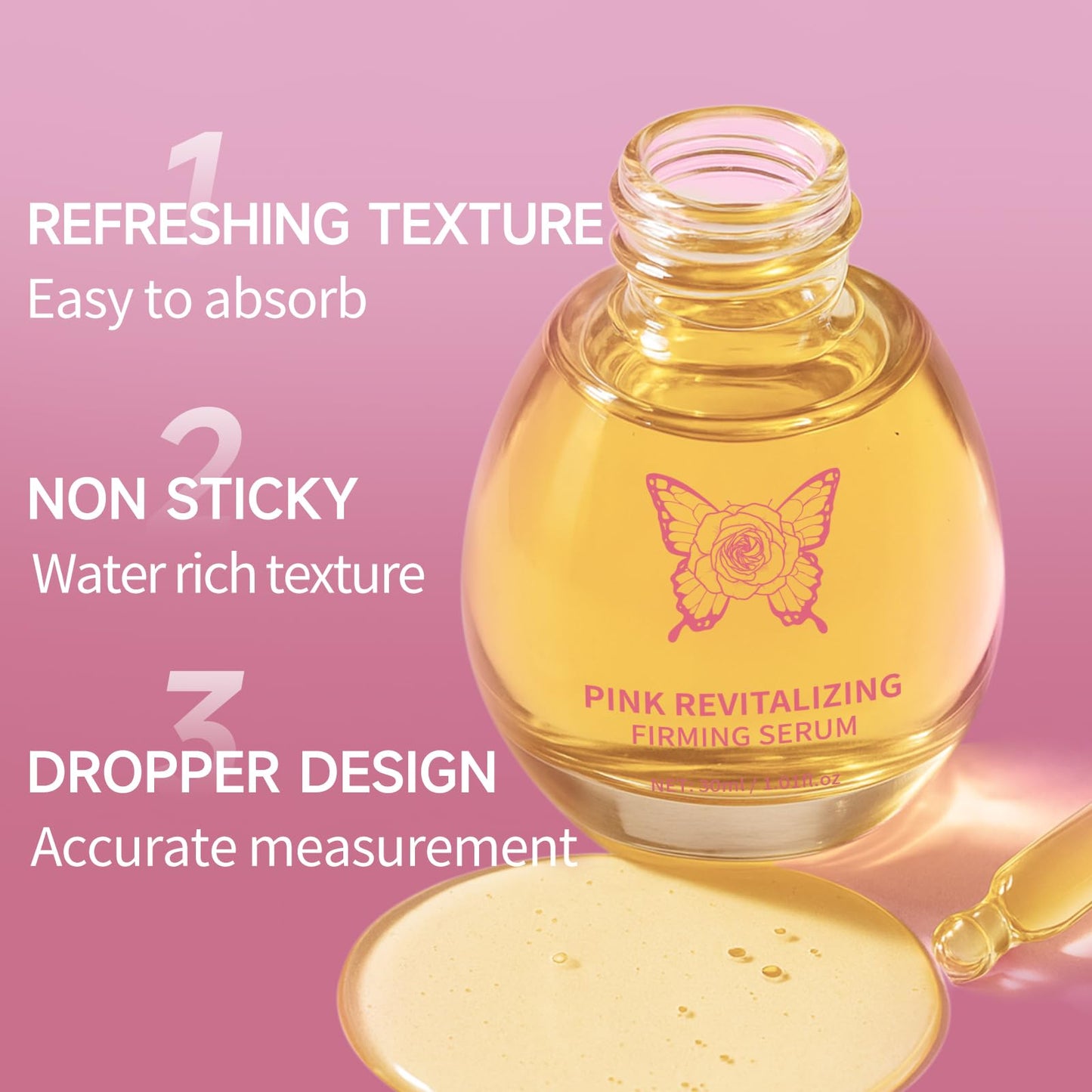 VENROCK Pink Revitalizing Serum for Women, Intimate Moisturizer with Ginseng Extract – pH Balanced, Fragrance Free, Paraben Free, 30ml