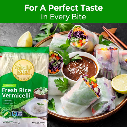 Authentic Asian Pantry Spicy Ramen Noodles 4 Pack + FREE Four Elephants Rice Vermicelli | Korean Ramen Soup + Thin Rice Noodles | Easy Meal Kit, Non-GMO, Gluten-Free