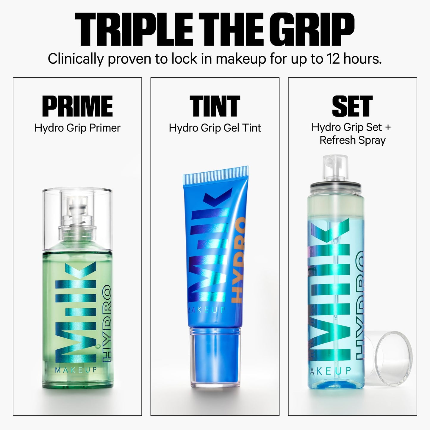 Milk Makeup Hydro Grip Hydrating Gel Skin Tint – 12HR Lightweight Buildable Coverage with Hyaluronic Acid for Natural Dewy Finish – Non-Comedogenic