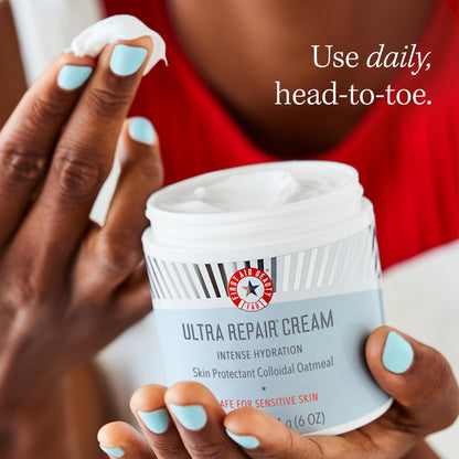 First Aid Beauty - Ultra Repair Cream - Intense Hydration Face & Body Moisturizer - Whipped Colloidal Oatmeal Clinically Proven to Strengthen Skin Barrier in 7 Days - Helps Relieve Eczema, 1 oz