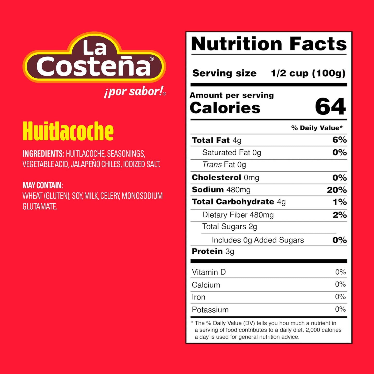 La Costeña Huitlacoche - Traditional Gourmet Mexican Food for Quesadillas, Tacos, Tamale, Umami - Canned Mexican Corn Truffle - Shelf Stable Non Perishable Food Items Ready to Eat - 13.4 oz, 12 Pack
