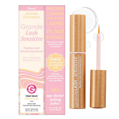 Grande Cosmetics GrandeLASH-Sensitive Peptide Infused Lash Serum for Fuller, Longer-Looking Natural Eyelashes, Enhancing Treatment with Nourishing Botanicals, Cruelty-Free