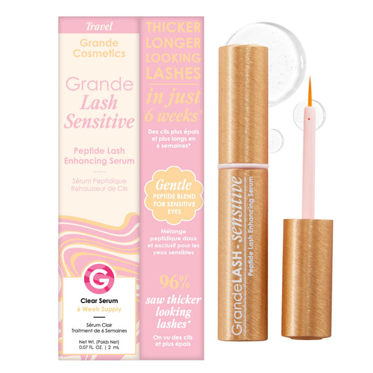 Grande Cosmetics GrandeLASH-Sensitive Peptide Infused Lash Serum for Fuller, Longer-Looking Natural Eyelashes, Enhancing Treatment with Nourishing Botanicals, Cruelty-Free
