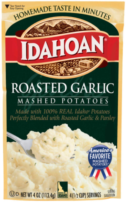 Idahoan Flavored Mashed Potatoes Variety Pack, Made with Naturally Gluten-Free 100% Real Idaho Potatoes, Box of 12 Pouches