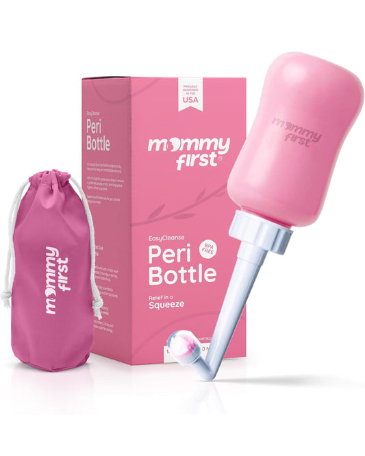 Mommy First® Peri Bottle for Postpartum Care | Upside Down Bottle for Perineal Cleansing and Recovery | Portable Bidet | Postpartum Essential | Baby Pink 12.2 OZ