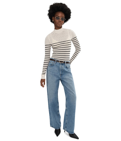 Sanctuary Forever Striped Mock Neck
