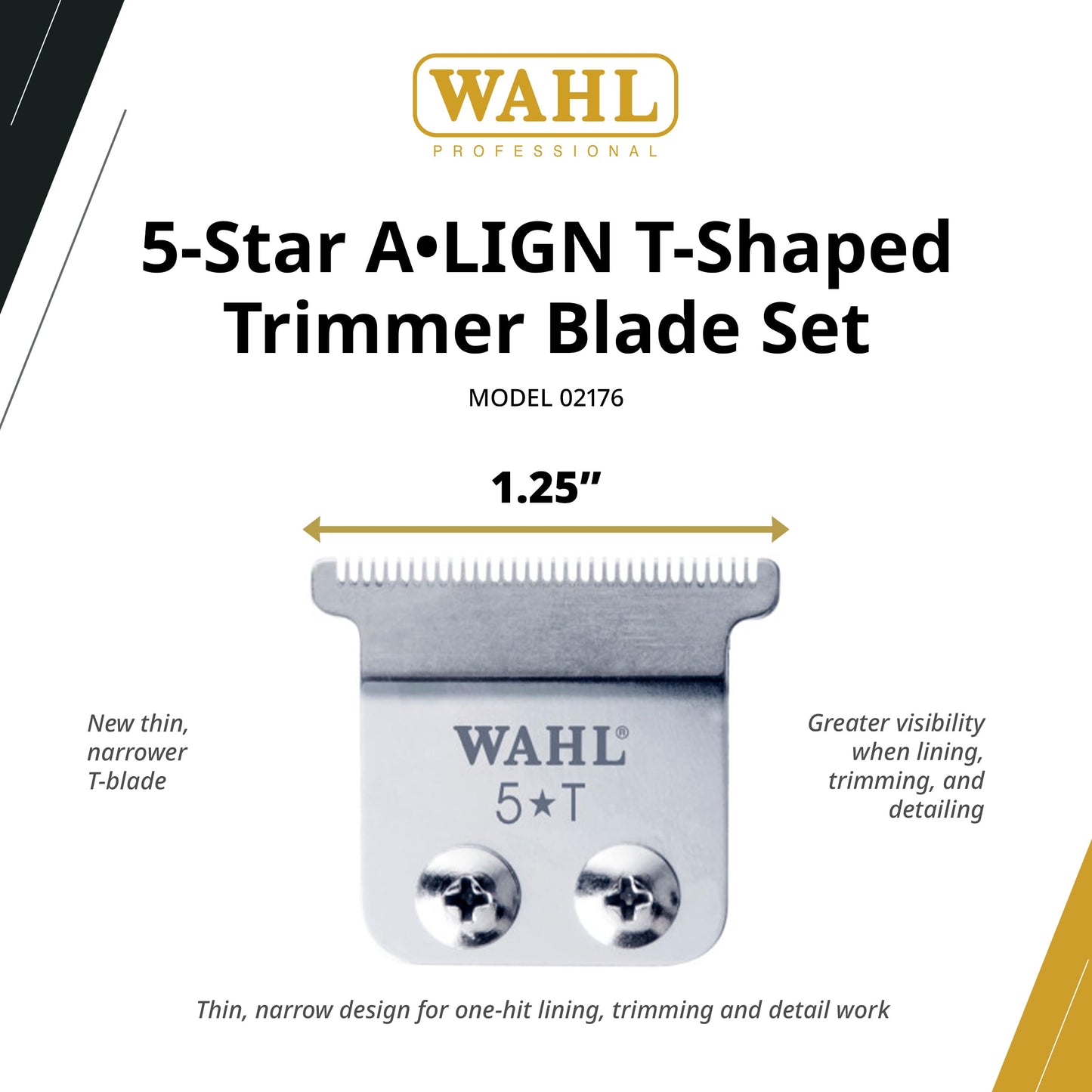 Wahl Professional Align T-Blade, High-Precision Replacement, Stainless Steel, Easy to Install, Durable, Fits Align Trimmers