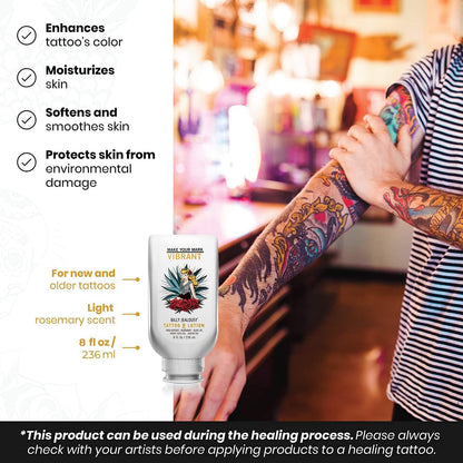 Billy Jealousy Tattoo Lotion for All Skin Types Formulated with Shea Butter, Essential Oils & Green Tea Leaf Extract, Tattoo Aftercare that Nourishes, Brightens & Soothes