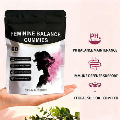Premium Feminine Balance Gummies for Women | Hawaiian Pineapple Flavor, Daily pH Balance & Freshness Support | Vegan, Sugar-Free Gummies for Intimate Wellness, Flora & Immune Support | 60 Count
