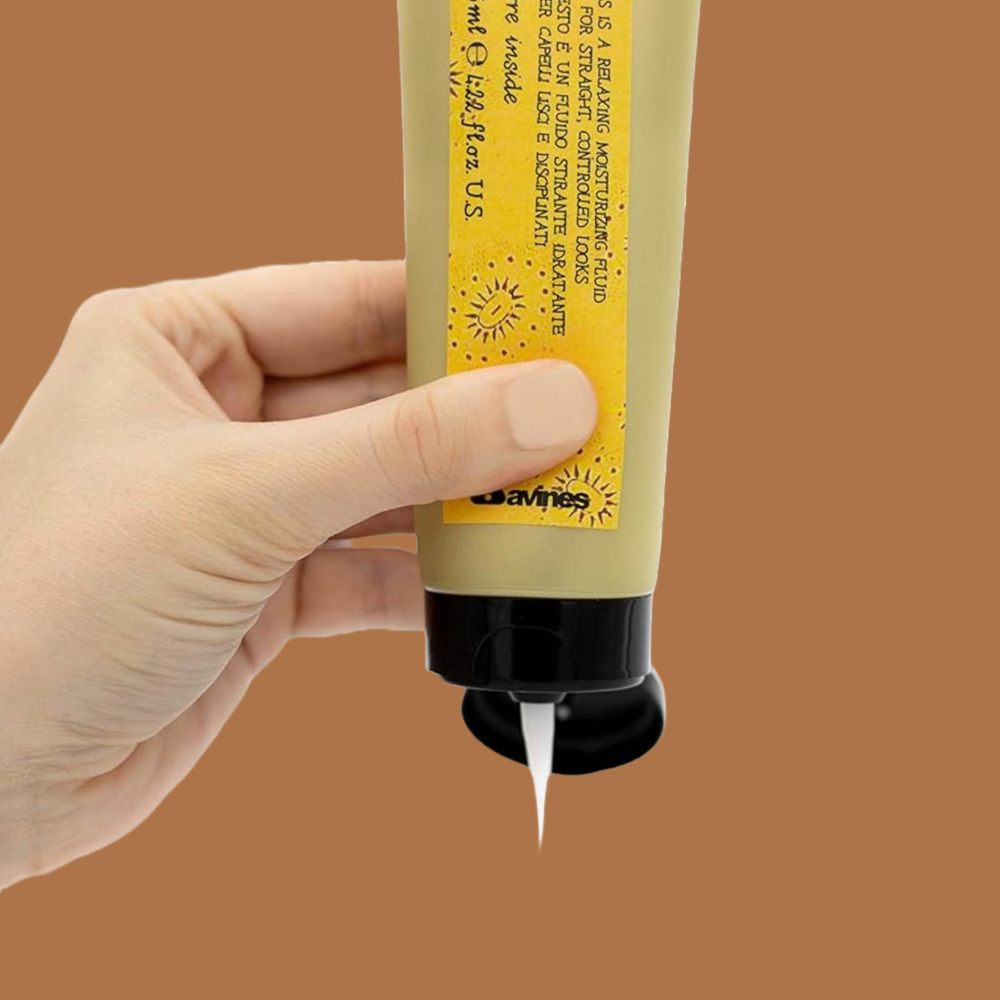 Davines This Is A Relaxing Moisturizing Fluid, No Hold Straightening & Anti-Frizz - Smooths & Relaxes Curls - Adds Shine & Hydration, 4.23 Fl Oz