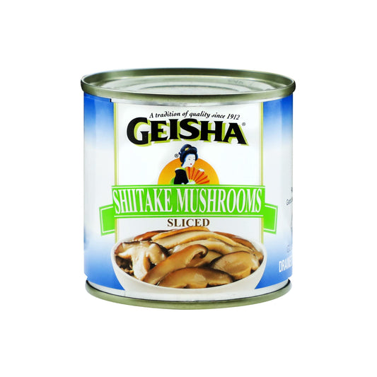 GEISHA Shiitake Mushrooms Sliced 4OZ. (Pack of 12), Shiitake | Halal Certified － NON-GMO － Gluten Free－Good Source of Fiber－Rich in Iron－Only 30 Calories per Container
