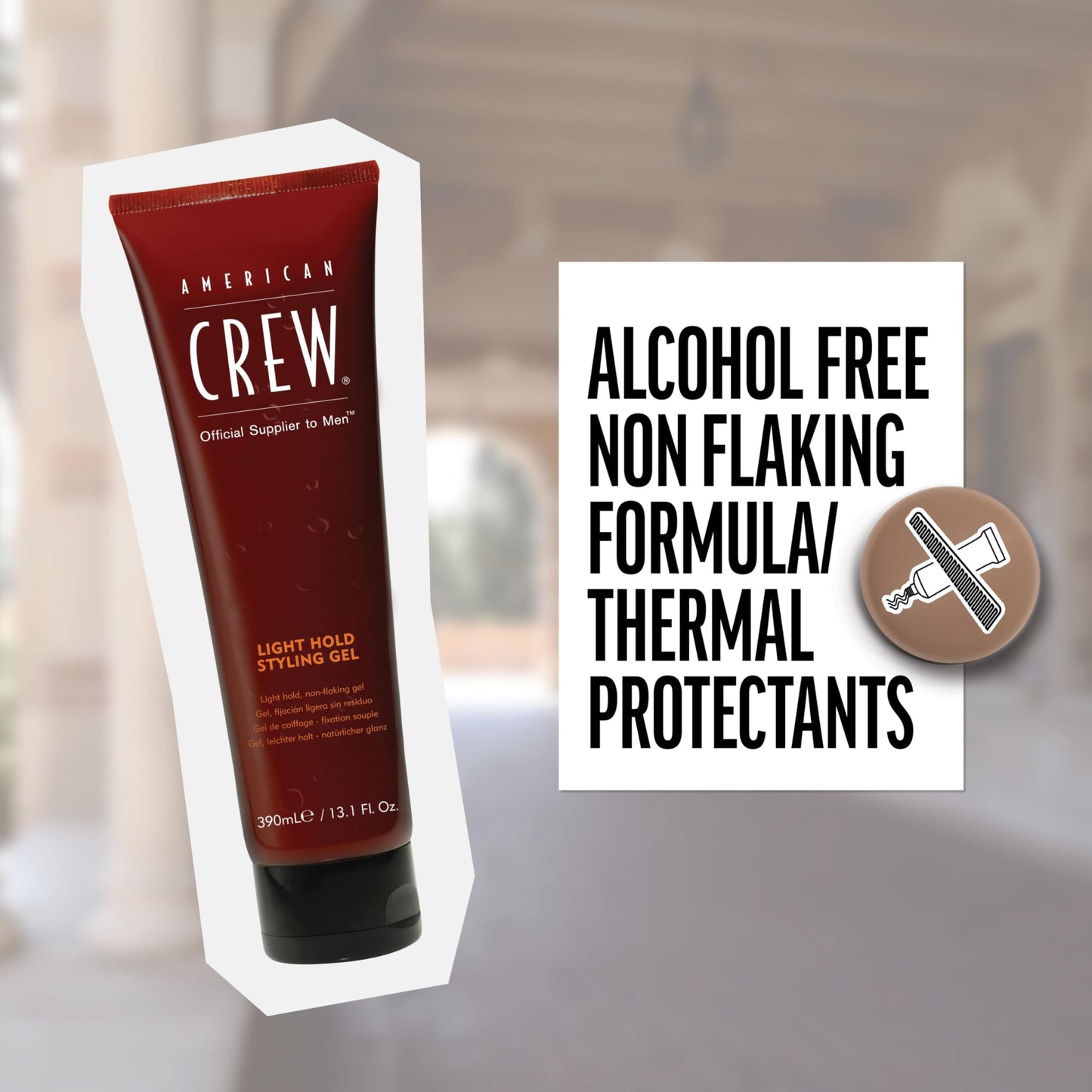 American Crew Men's Hair Gel, Light Hold Styling Product, 13.1 fl oz